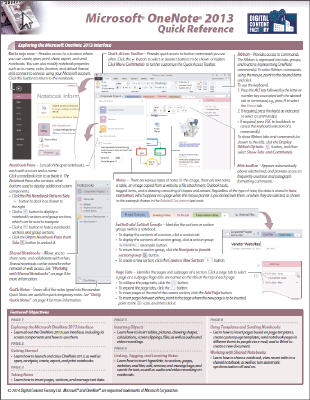 OneNote 2013 - Quick Reference Guide – Digital Content Factory Ltd.