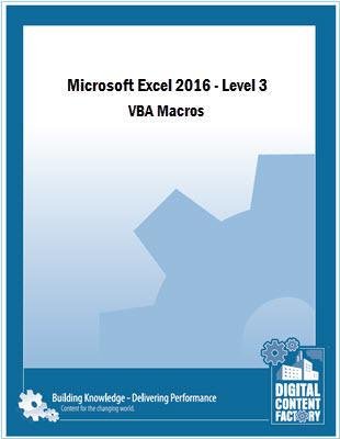 Excel 2016 - Level 3 - VBA Macros (2 day)
