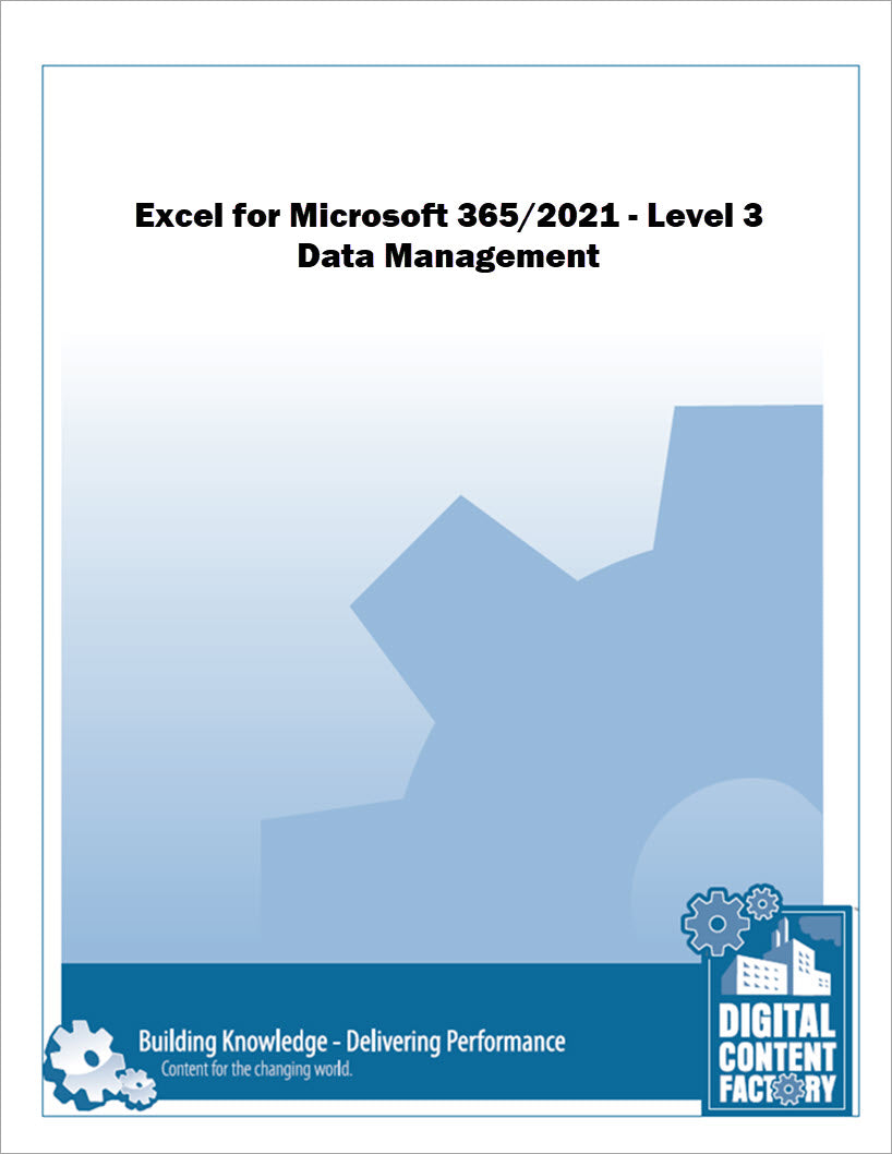 Excel For Microsoft 365 2021 Level 3 Data Management Digital Excel for microsoft 365 2021 level 3 data management digital