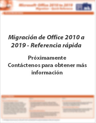 Migración de Office 2010 a 2019 - Referencia rápida