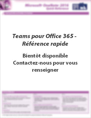 Teams pour Office 365 - Référence rapide
