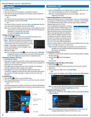 Windows 10 for PCs - Quick Reference